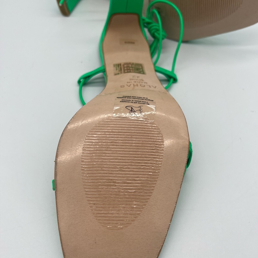 ALOHAS Bellini Neon Green Heeled Lace Up Sandals New - Picture 5 of 11